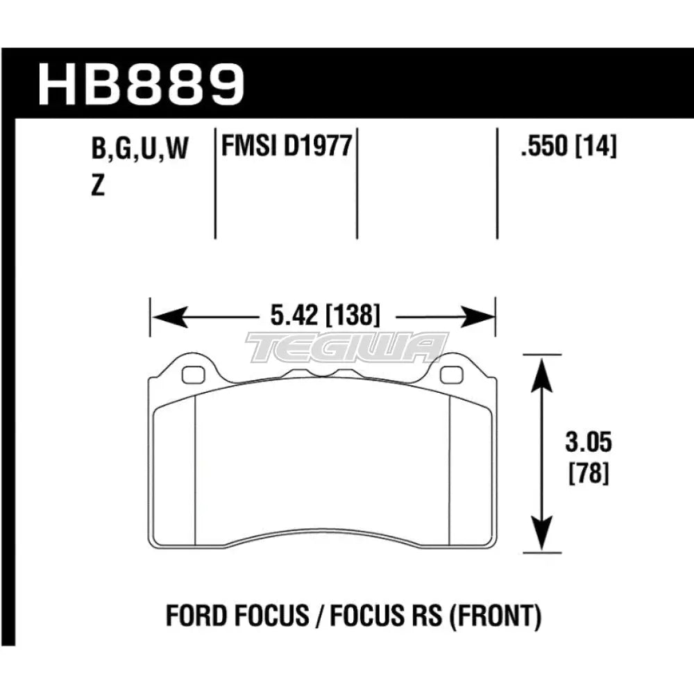 HAWK Performance DTC-30 Motorsports Brake Pads Front - HB889W.550