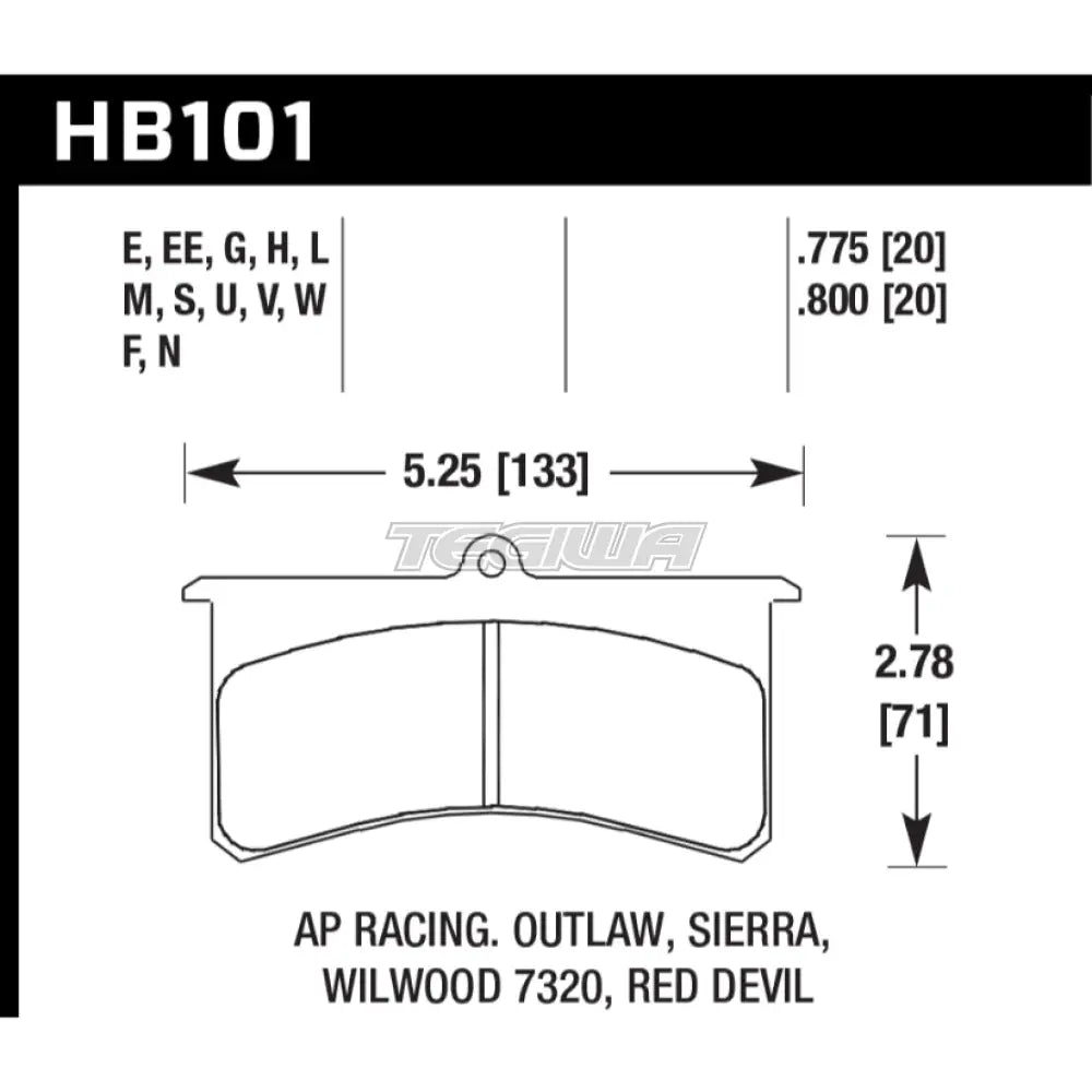 HAWK Performance DTC-30 Motorsports Brake Pads  - HB101W.800