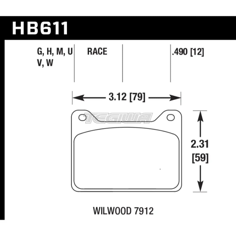 HAWK Performance DTC-30 Motorsports Brake Pads  - HB611W.490