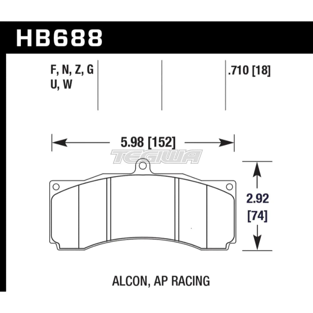 HAWK Performance DTC-30 Motorsports Brake Pads  - HB688W.710