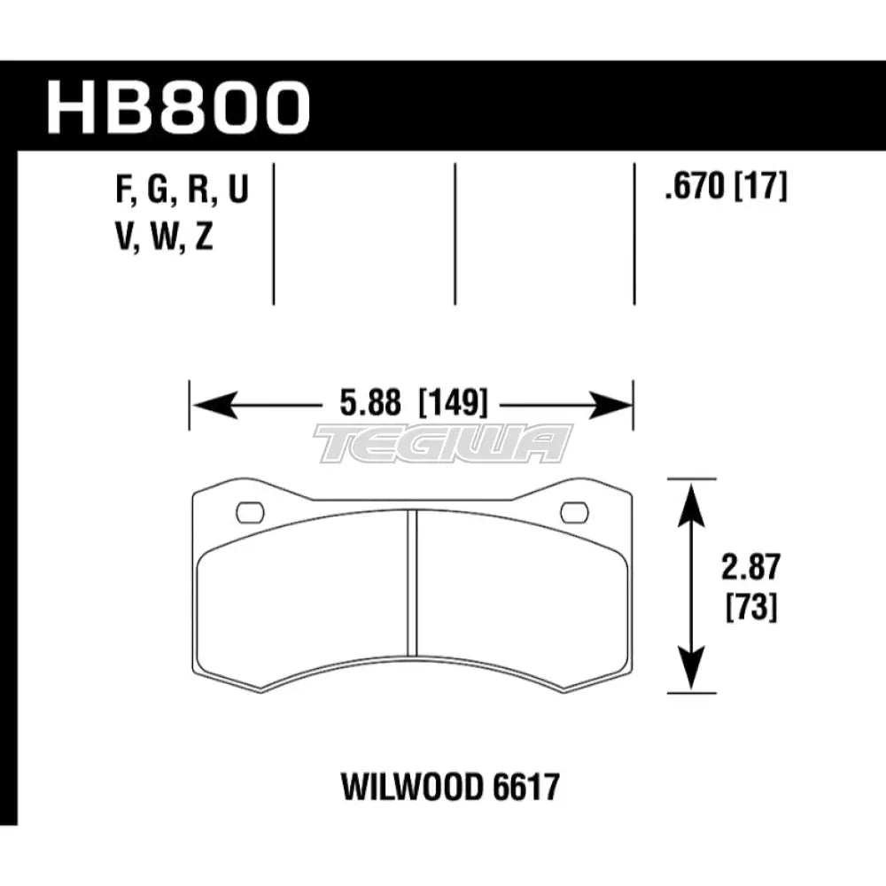 HAWK Performance DTC-30 Motorsports Brake Pads  - HB800W.670