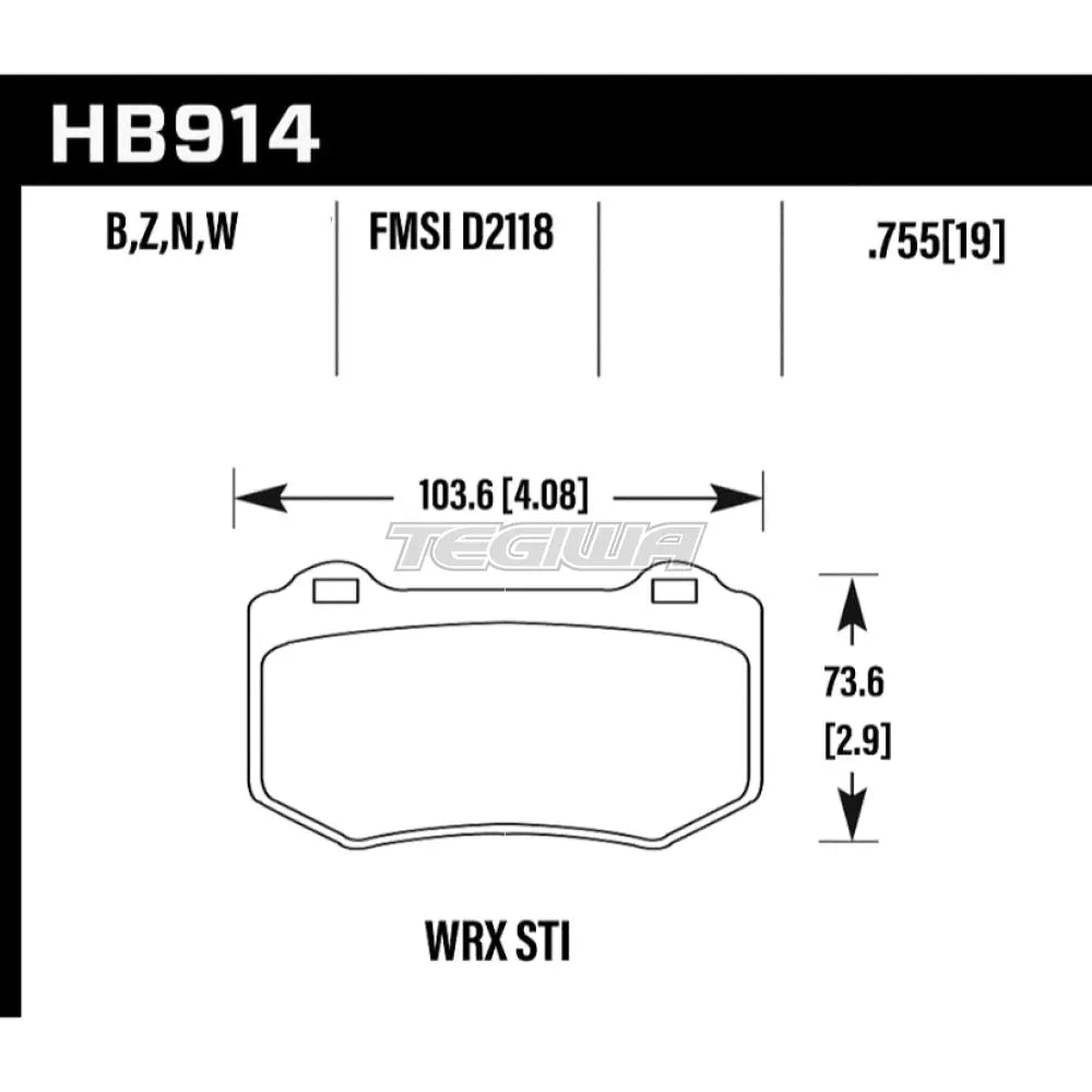 HAWK Performance DTC-30 Motorsports Brake Pads Rear - HB914W.580