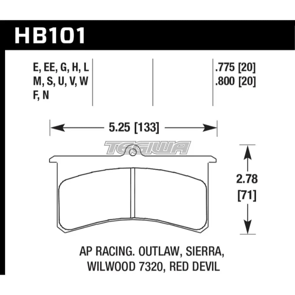 HAWK Performance DTC-30 Motorsports Brake Pads Wilwood Billet Superlite Caliper