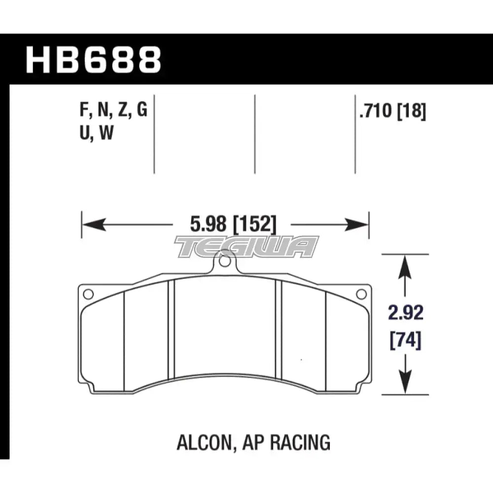 HAWK Performance DTC-60 Motorsports Brake Pads AP Racing CP6056 Caliper