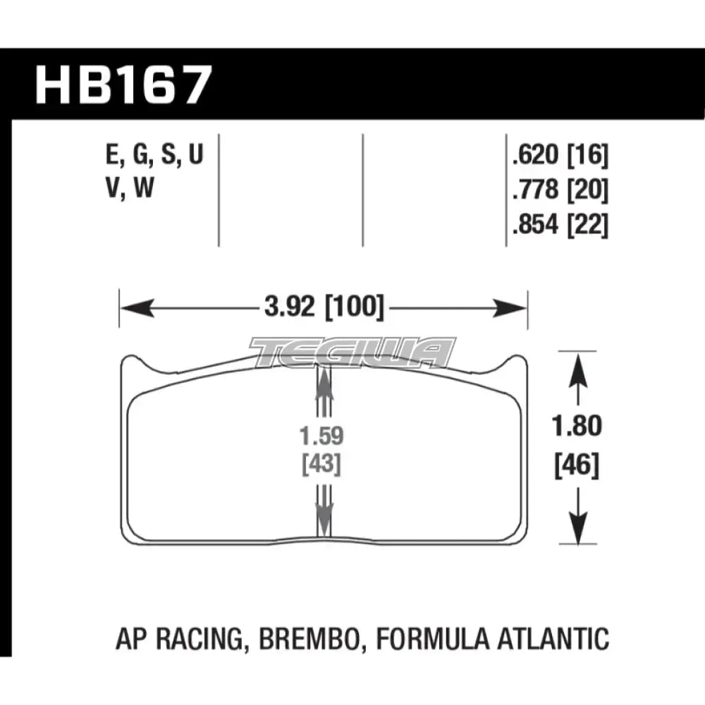 HAWK Performance DTC-60 Motorsports Brake Pads AP Racing XA8.H7.1X Caliper