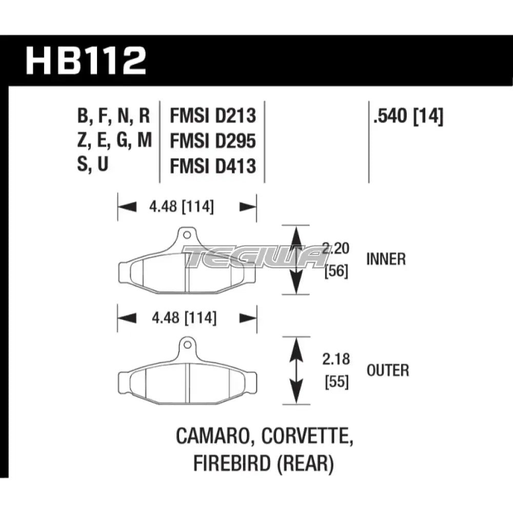 HAWK Performance DTC-60 Motorsports Brake Pads Baer Track (Rear) Caliper