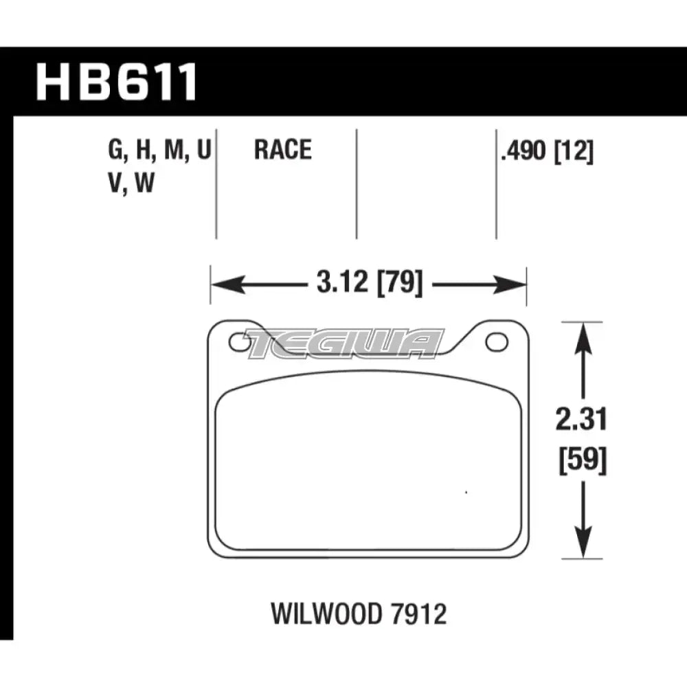 HAWK Performance DTC-60 Motorsports Brake Pads Wilwood Powerlite Caliper