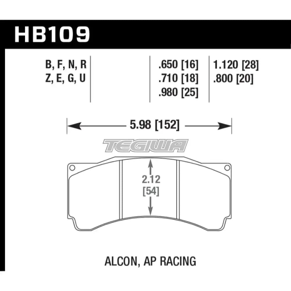 HAWK Performance DTC-70 Motorsports Brake Pads Alcon XR-6 Caliper