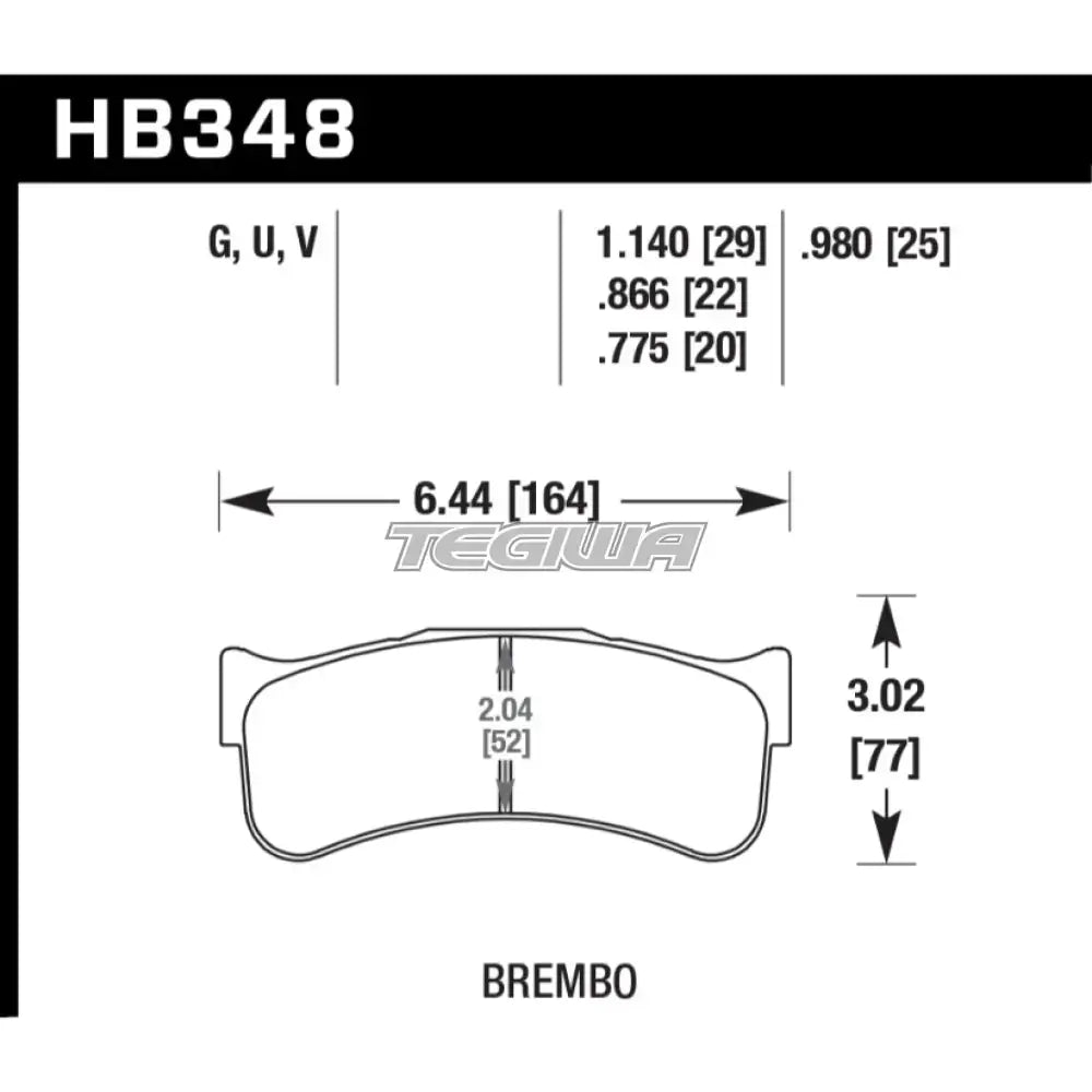HAWK Performance DTC-70 Motorsports Brake Pads Brembo XA3.02.11/12 Caliper
