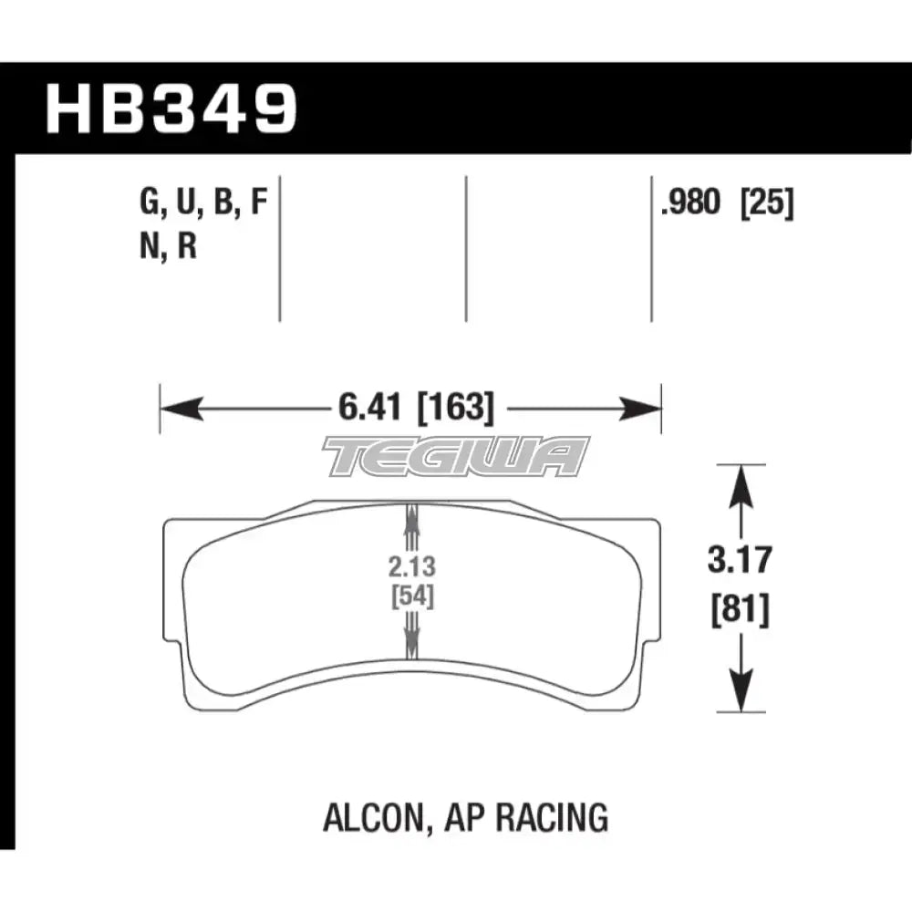 HAWK Performance ER-1 Motorsports Brake Pads AP Racing Caliper - HB349D.980
