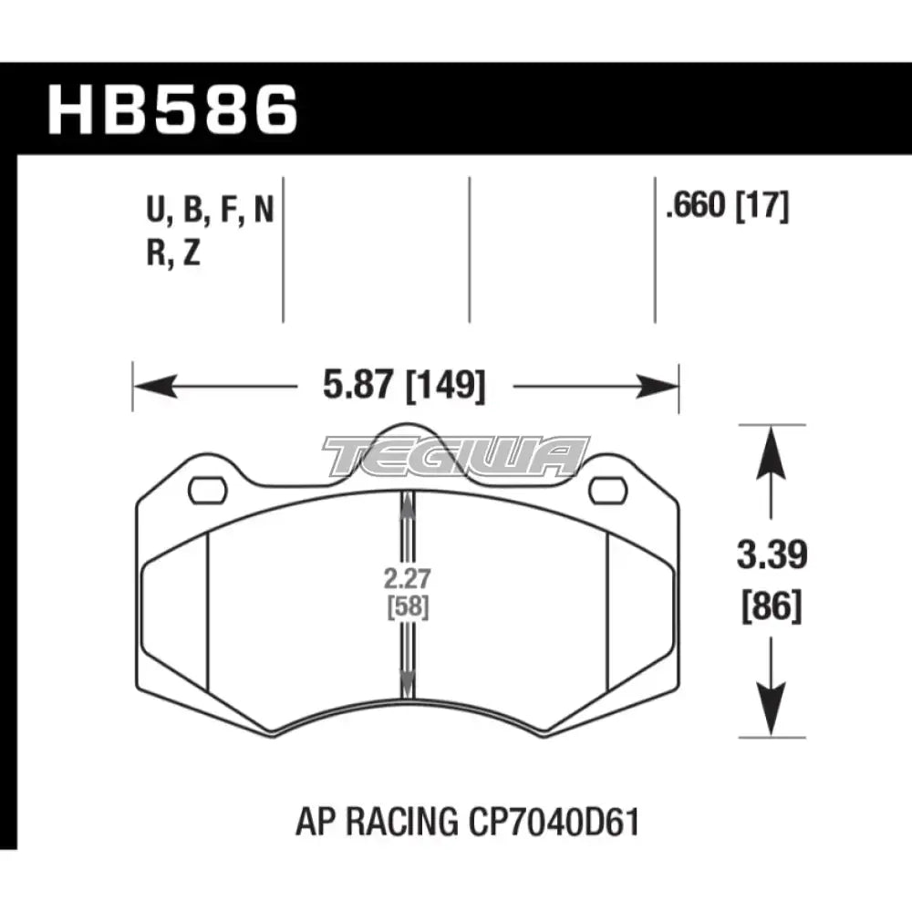 HAWK Performance ER-1 Motorsports Brake Pads AP Racing CP7040 Caliper