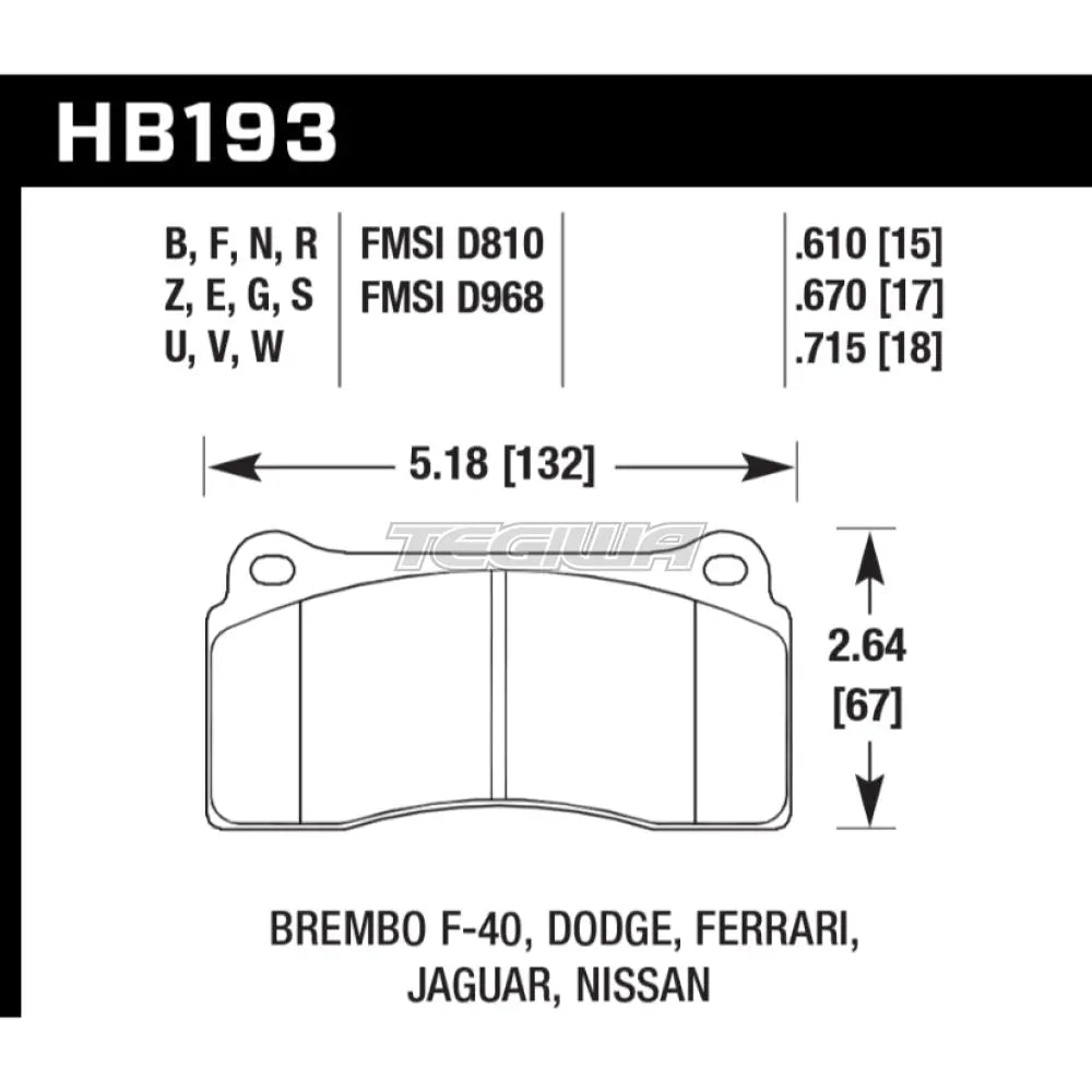 HAWK Performance ER-1 Motorsports Brake Pads - HB193D.670 Rear BMW F87 G87 M2 M2 Comp M2 CS 18-Present (2NK/2NH)