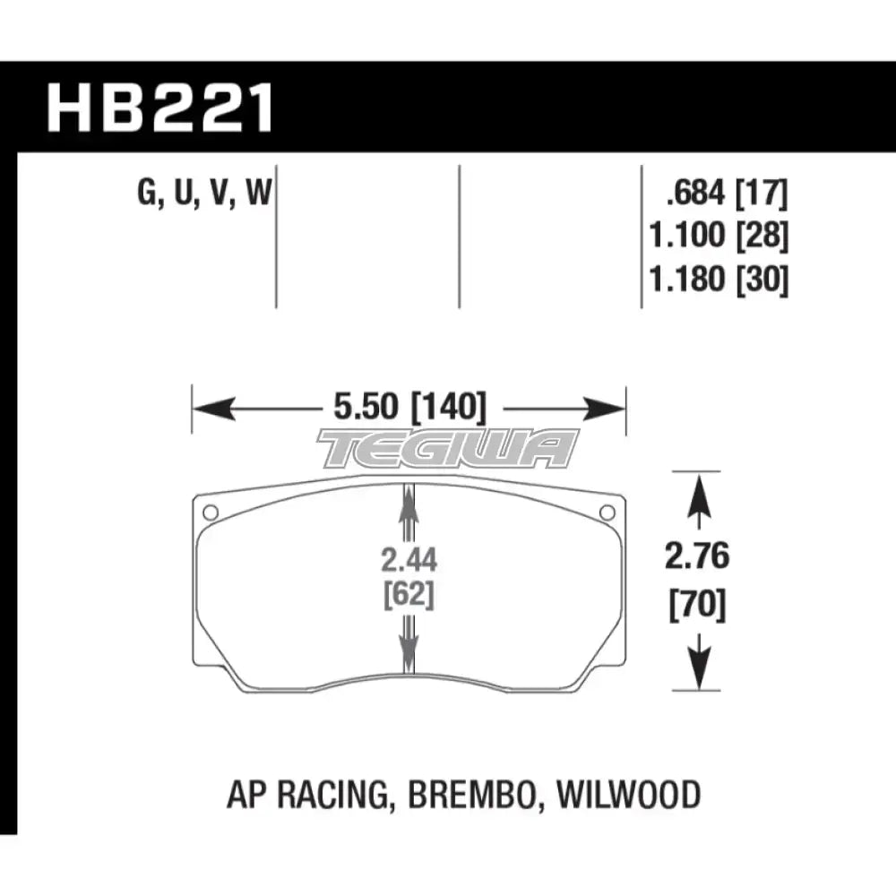 HAWK Performance ER-1 Motorsports Brake Pads Wilwood Integra HP Caliper
