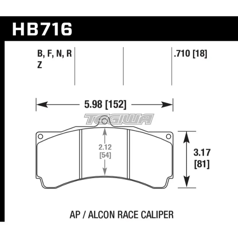 HAWK Performance HP+ Motorsports Brake Pads AP Racing CP5555 EBC Apollo 6 Piston Caliper