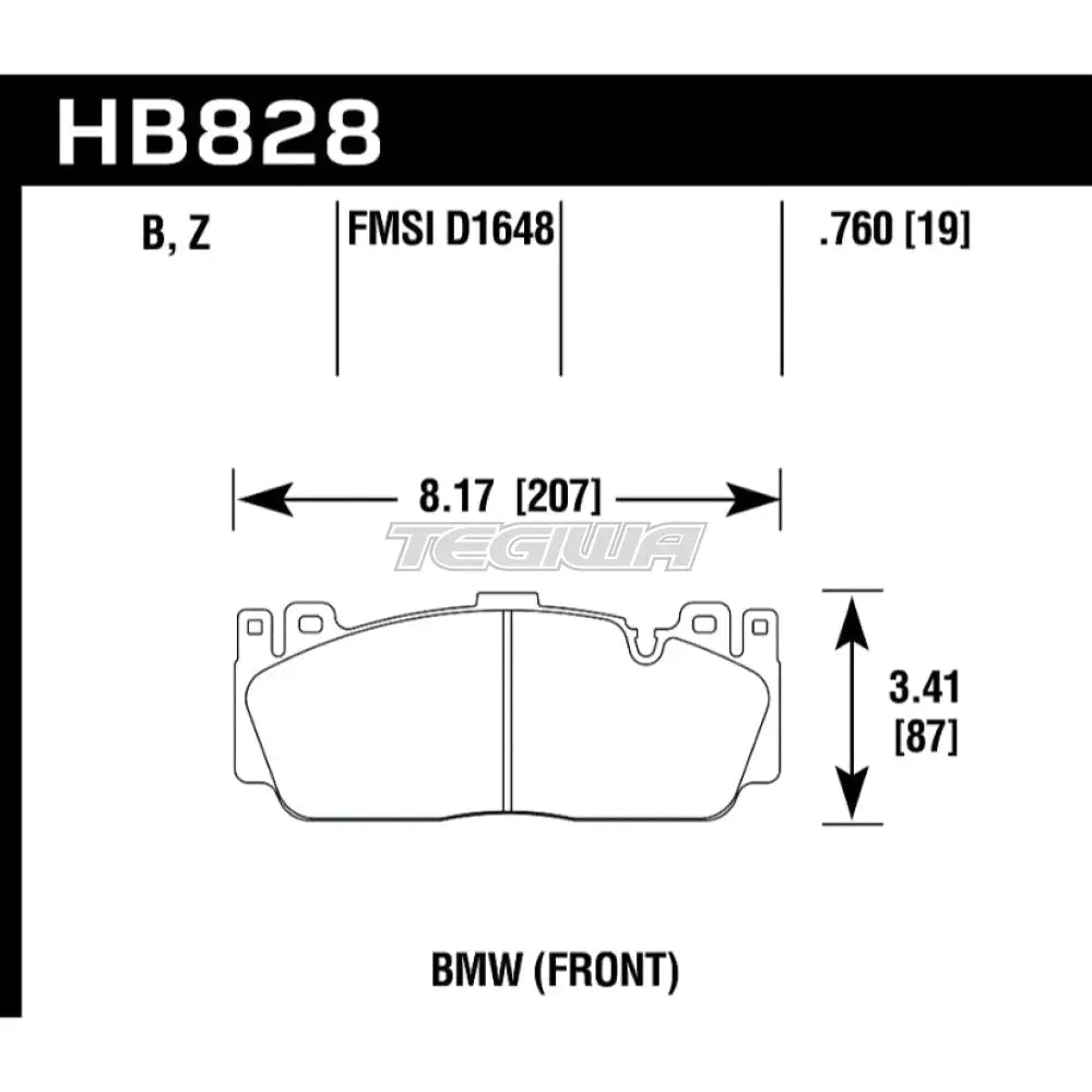 HAWK Performance HPS 5.0 High Performance Street Brake Pads Front - HB828B.760 Front BMW F87 G87 M2 M2 Comp M2 CS 18-Present (2NK/2NH)