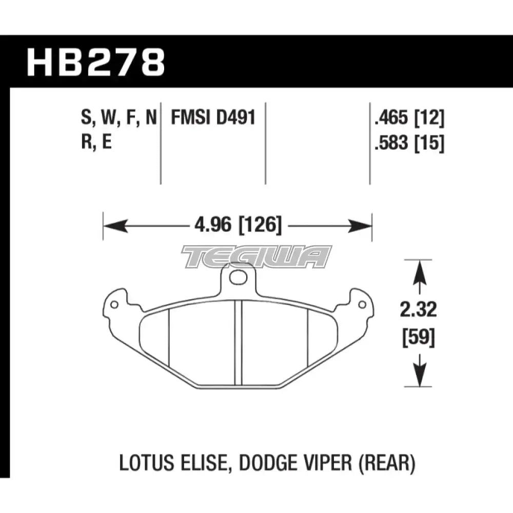 HAWK Performance HT-10 Motorsports Brake Pads Lotus Elise Caliper