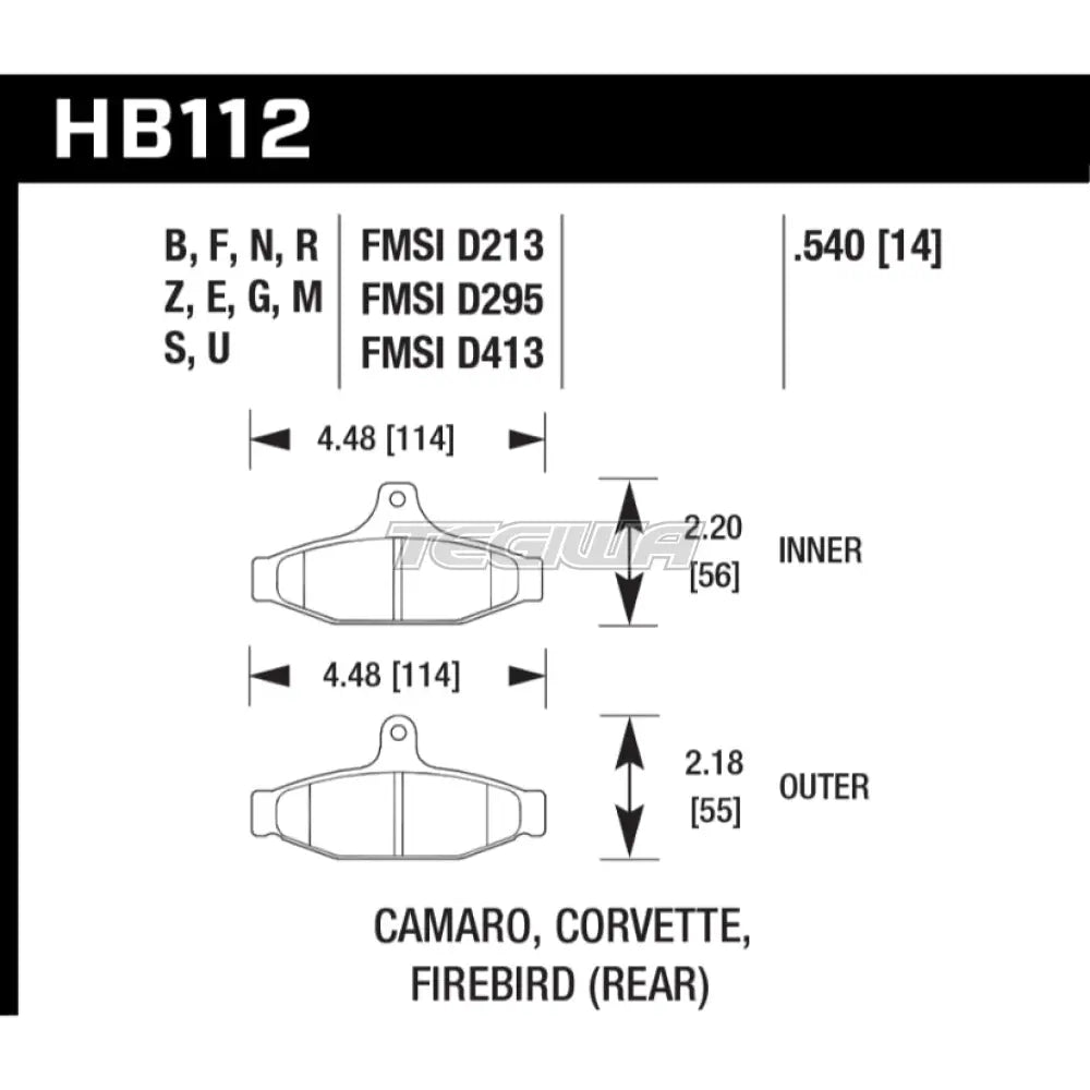 HAWK Performance HT-10 Motorsports Brake Pads Rear - HB112S.540